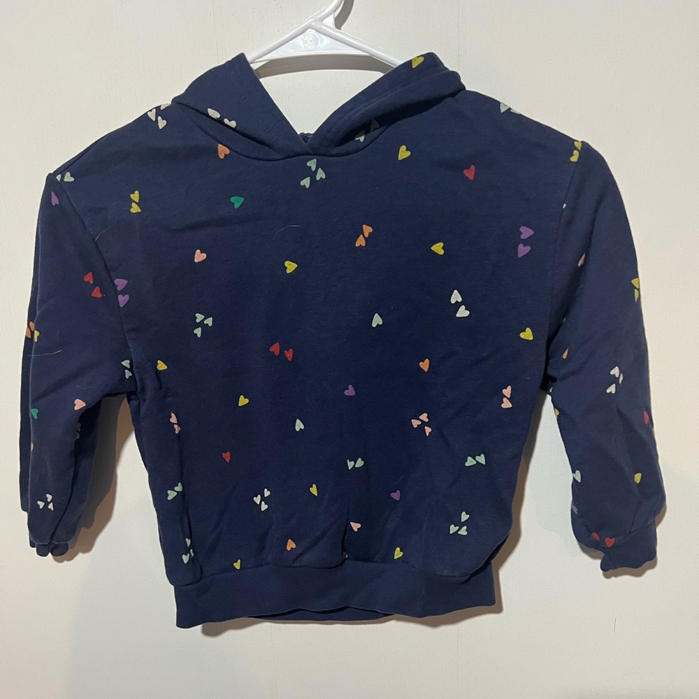Old Navy Kids' Navy Hoodie with Multicolor Heart Accents